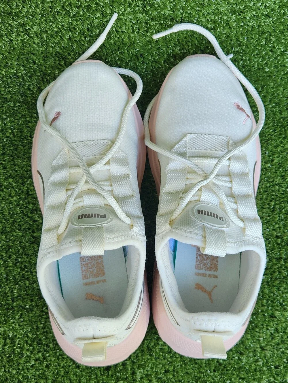 PUMA Pacer Street Running Rose Cream Size 4 Youth Big Girl Casual Sneakers Shoes